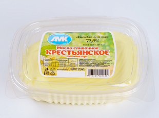 Масло сливочное «Крестьянское» 72,5% - 250г